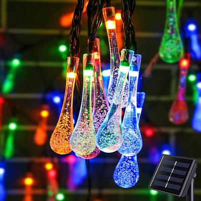 Solar Outdoor String Lights Wassertropfen-Modus LED-Solar-Lichterketten
