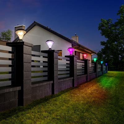 OEM Solares Außenwasserdichte IP55 Villa Pillar Lamp Column RGB Solar LED Light Outdoor Garden Decoration Luz Luminaire
