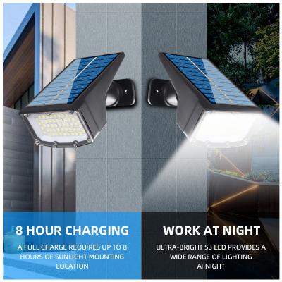 3 Beleuchtungsmodi Drahtlose solarbetriebene Außenleuchten Wasserdichte solarbetriebene Wandleuchten Außenstrahler
