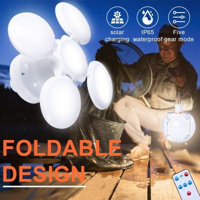 Solar Outdoor Folding Light Tragbare USB wiederaufladbare LED-Lampe Suchscheinwerfer Camping Taschenlampe Notlampe